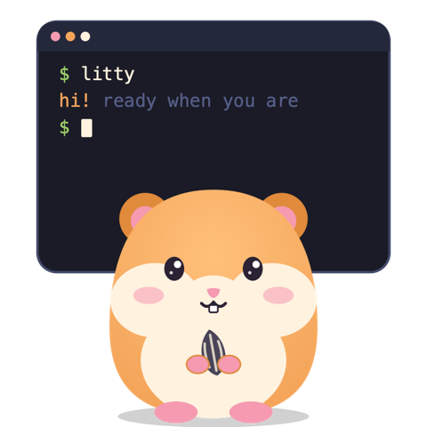 Litty the hamster, ready